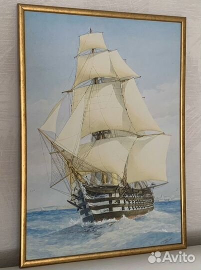 Картина Корабль на море холст в раме