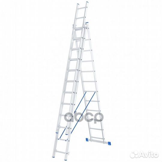 Лестница, 3x12 ступеней, алюминиевая, трехсекци