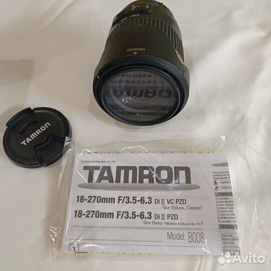 Объектив tamron 18-270mm для Canon