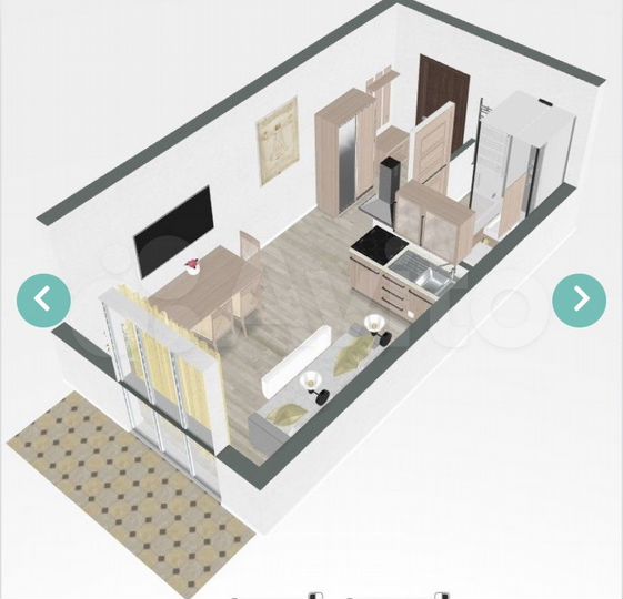 Апартаменты-студия, 24,3 м², 1/8 эт.