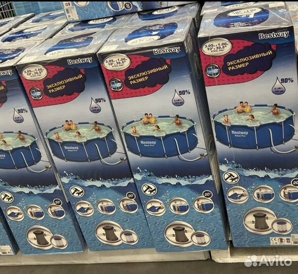 Каркасный бассейн 305 100 + фильтр насос