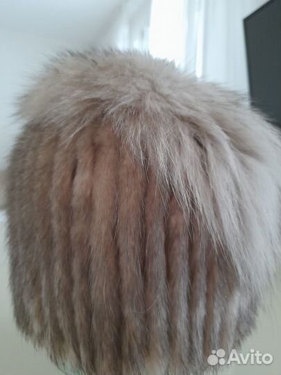 Шапка норковая вязаная женская