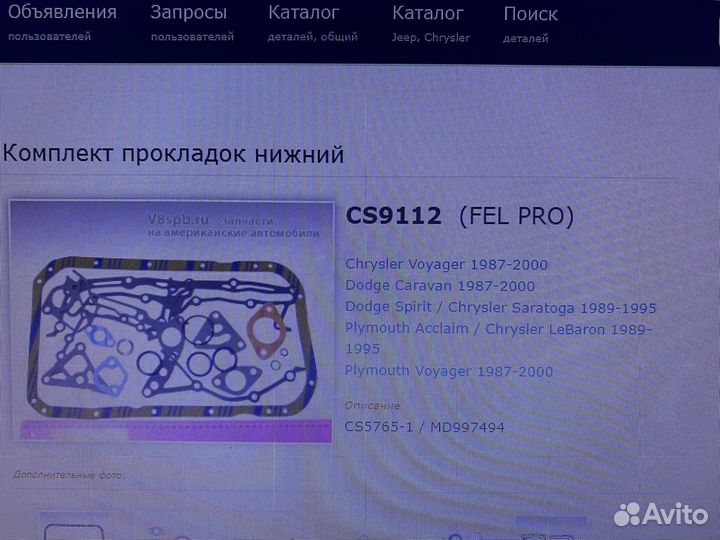 Набор прокладок