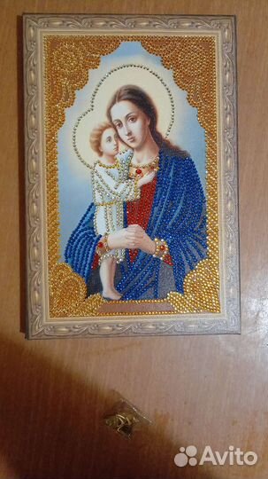 Икона Божьей матери алмазная мозаика