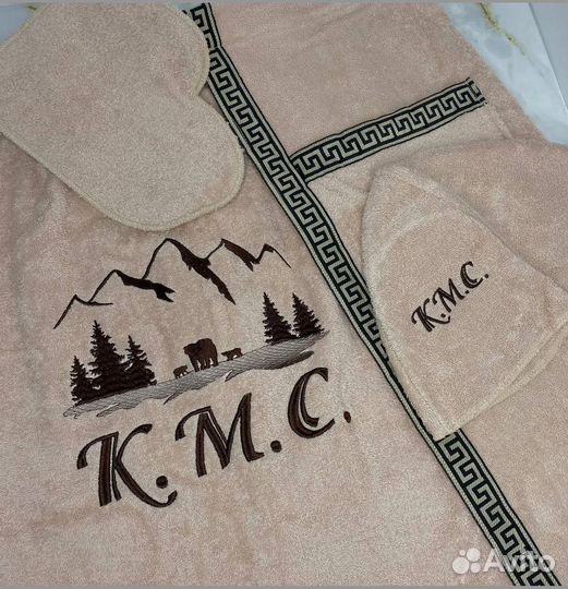 Банный набор с вышивкой