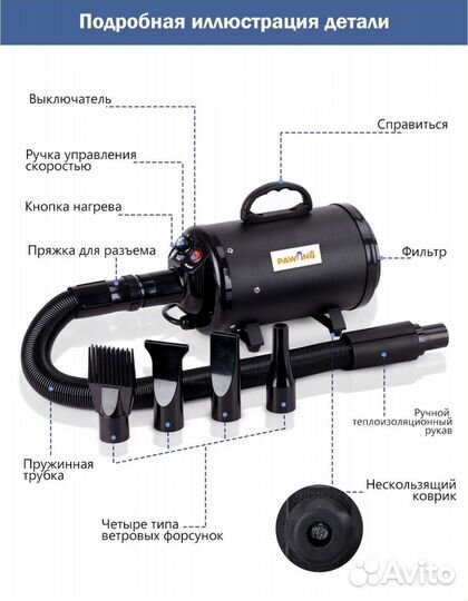 Фен компрессор для собак
