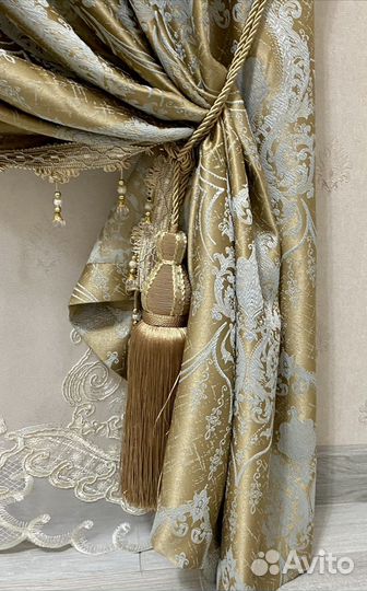 Ткань для штор жаккард Дамаск вензель метражом