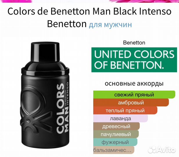 Мужские духи Colors de Benetton Black Intenso