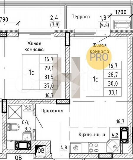 Квартира-студия, 30 м², 14/15 эт.
