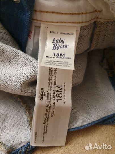 Детский джинсовый комбинезон Carters OshKosh 18М