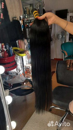 Волосы для наращивания 70 см черные натуральные