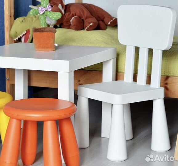 Стул маммут икеа белый