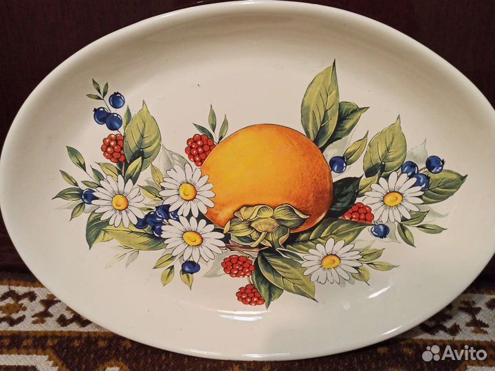 Фарфоровое большое блюдо, италия