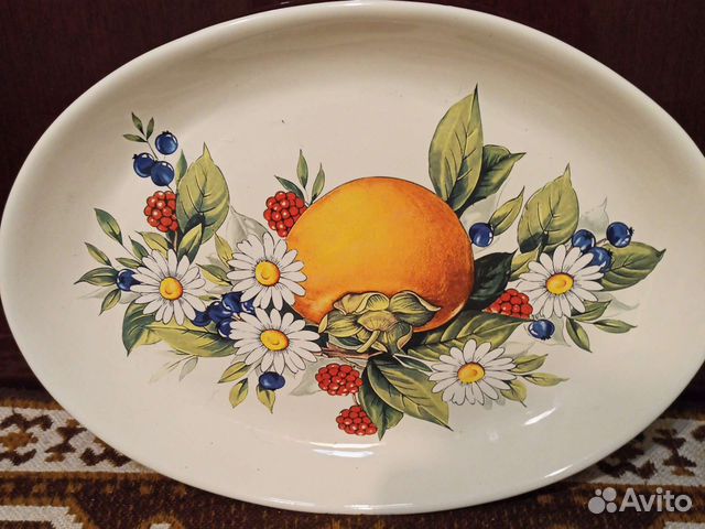 Фарфоровое большое блюдо, италия