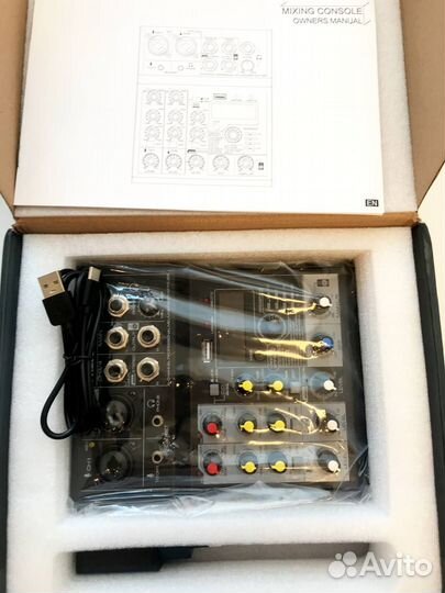 4 канальный микшерный пульт (Bluetooth, USB)