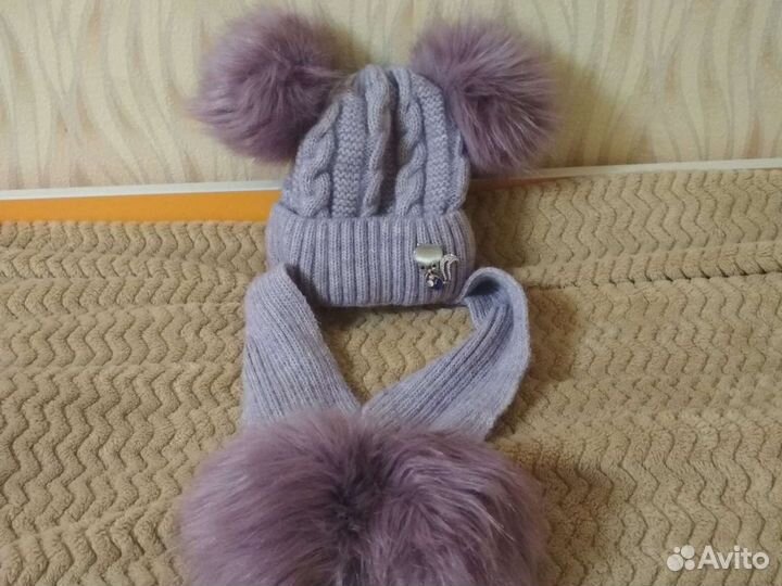 Шапка зимняя для девочки от 8-10 лет