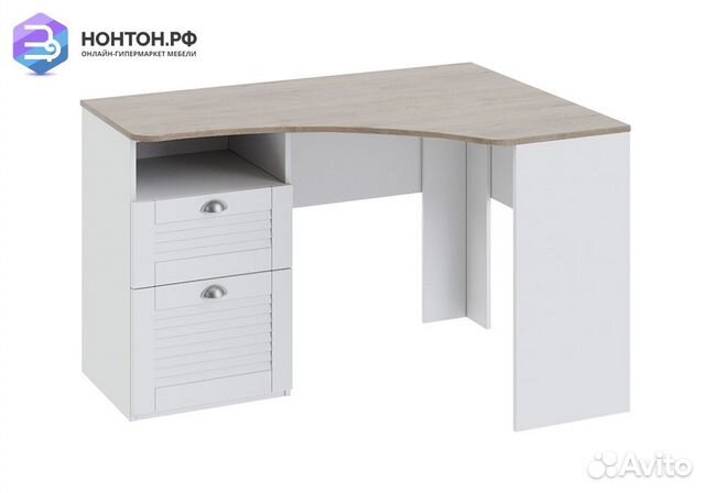 Угловой письменный стол Ривьера дуб бонифацио / бе