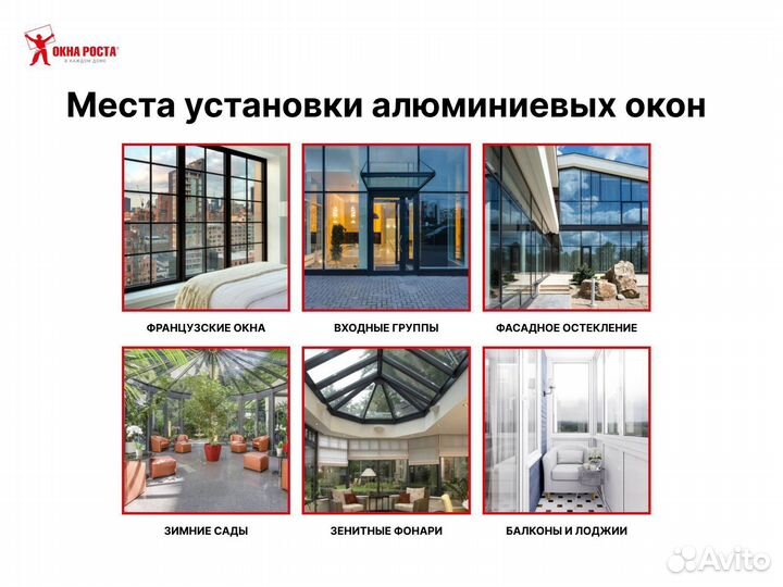 Алюминиевые окна с установкой