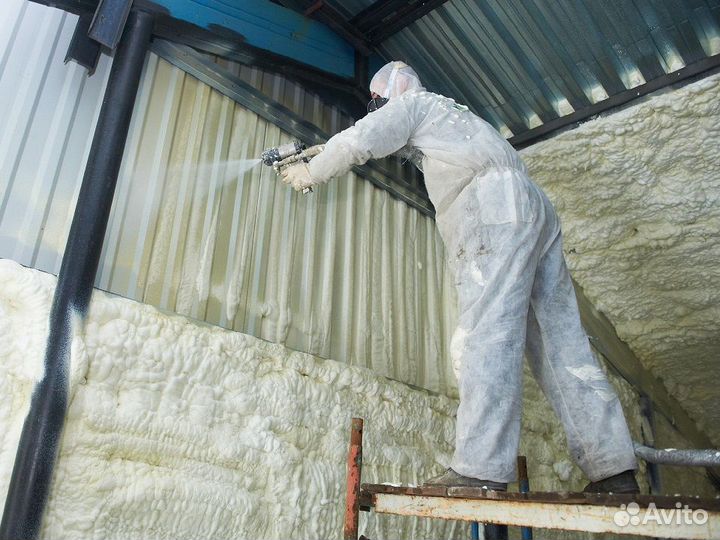 Утепление пенополиуретаном от 200 м²