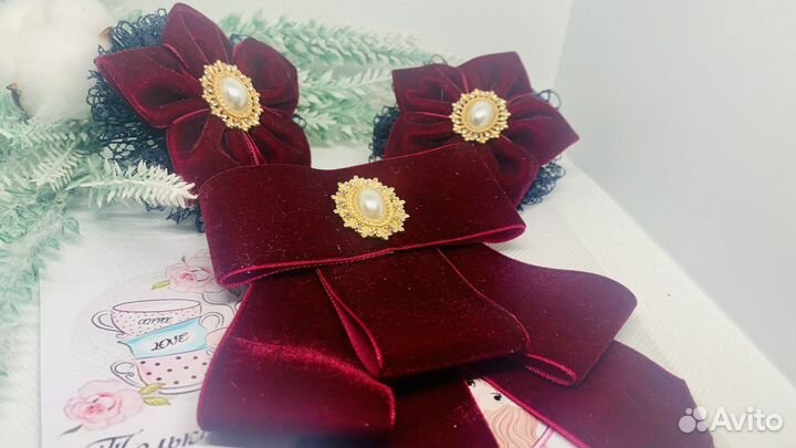 Комплкт банты+галстук-брошь