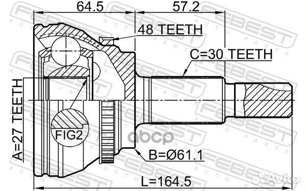 Шрус наружный 27X61.2X30 0110GSU45A48 Febest