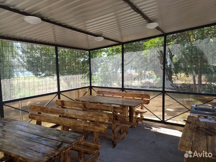 Рыбалка.Праздники. База отдыха.Беседка с мангалом