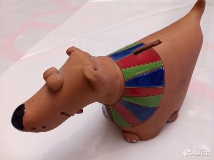 Копилка. Собачка. Авторская работа. Глина