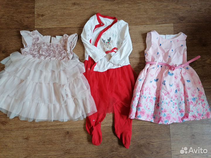 Нарядные вещи на девочку 9-12 месяцев