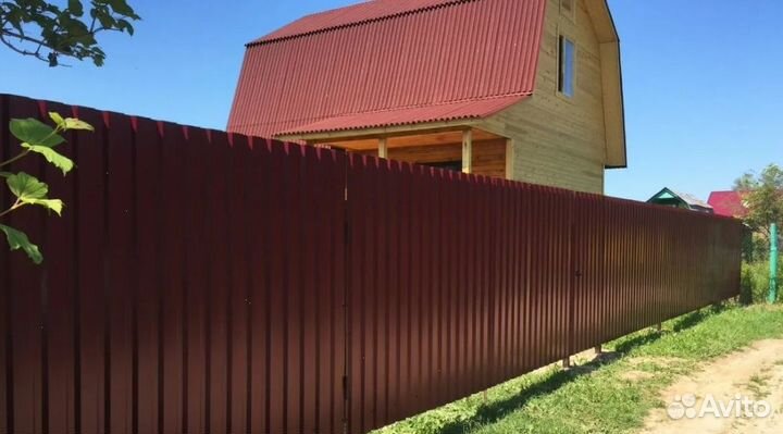 Забор из профнастила работа по договору качественн