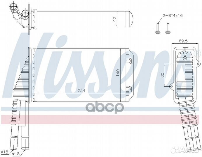 Радиатор отопителя салона peugeot 107 05- 72953