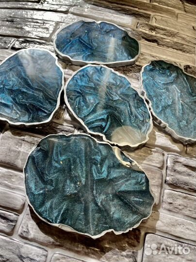 Набор костеров/подстаканников из эпоксидной смолы