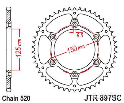 JTR897.48SC Звезда задняя под цепь 520