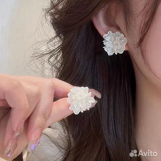 Серьги цветы