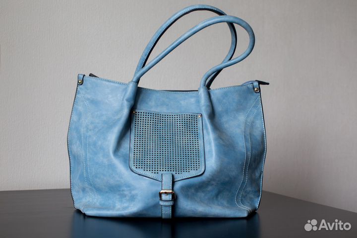 Сумка женская Angelo Vani голубая шоппер