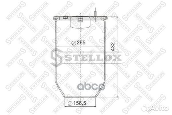 90-08100-SX пневмопод. без стак. h432 4шп.M12