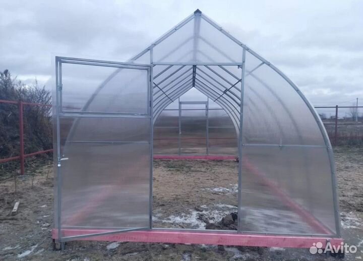 Теплица Капля оцинкованная каркас 25х25мм, 3х4м