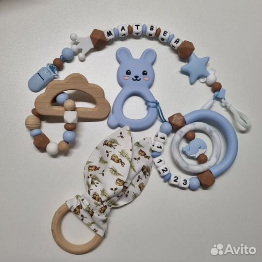 Именной держатель для соски грызунок