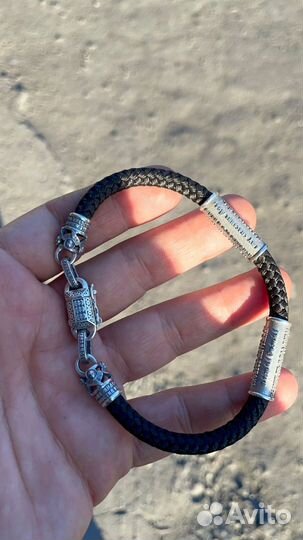 Браслет молитва на заказ на шёлковом шнурке