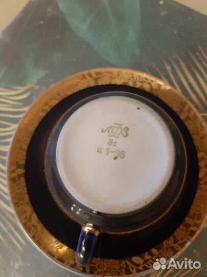 Чайная пара лфз кобальт СССР
