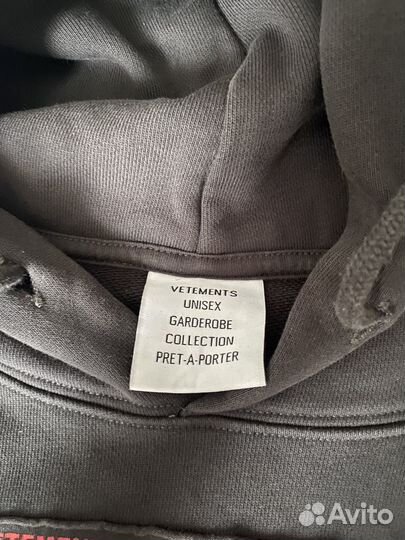 Vetements hardcore patch hoodie