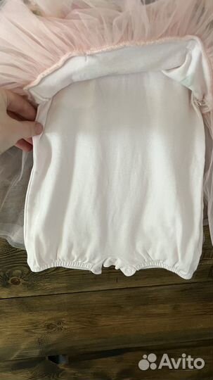 Платье нарядное для девочки розовое, размер 74