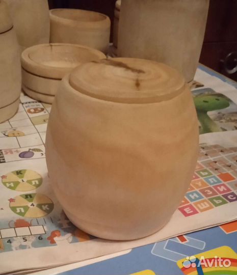 Шкатулки, солонки, баночки для приправы из дерева