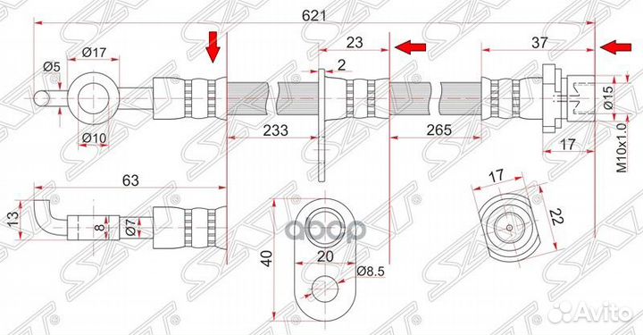 Шланг тормозной передний (таиланд) toyota corol