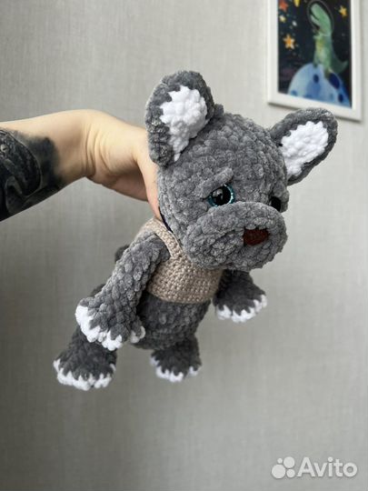 Вязаный французский бульдог