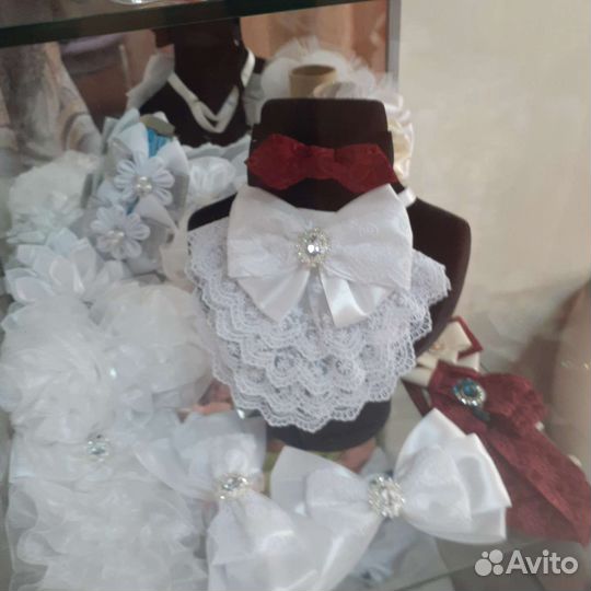 Банты для волос белые