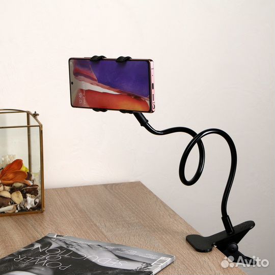 Держатель-прищепка гибкий регулируемый для телефон