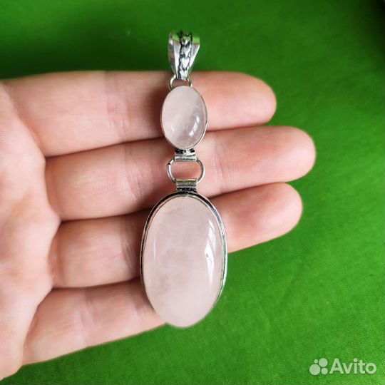 Кулон розовый кварц