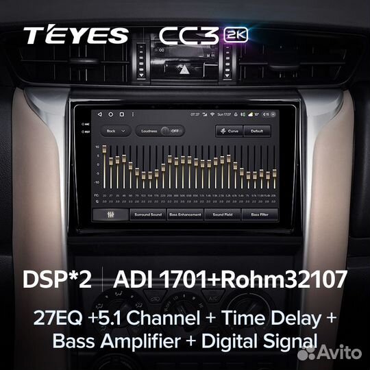 Магнитола Teyes CC3 2K 4/64 Toyota Fortuner 2