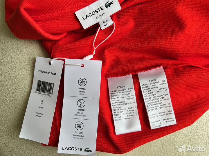 Поло Lacoste Slim Fit Оригинал T5 (US L)