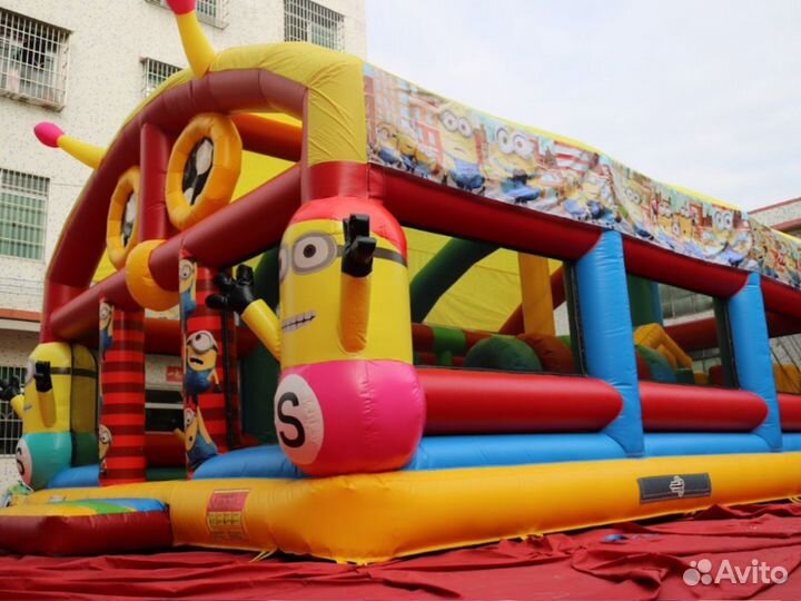 Надувной батут Миньон с крышей 6*8